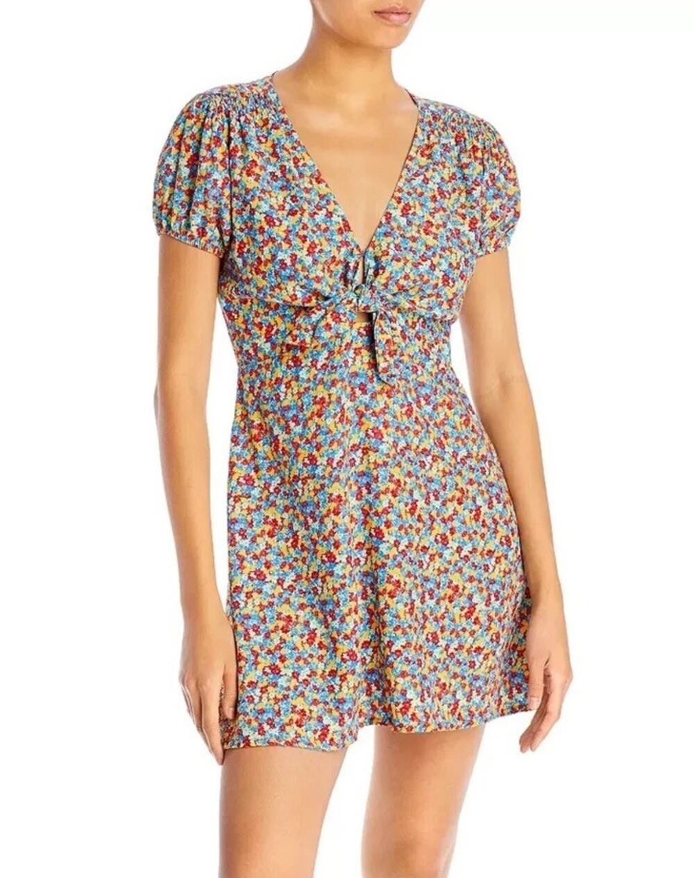 Faithfull the Brand Louela Floral Mini Dress Bohemian Sweetheart Babydoll Sz 4